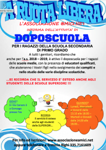 Scopri di più sull'articolo Doposcuola 2018-2019