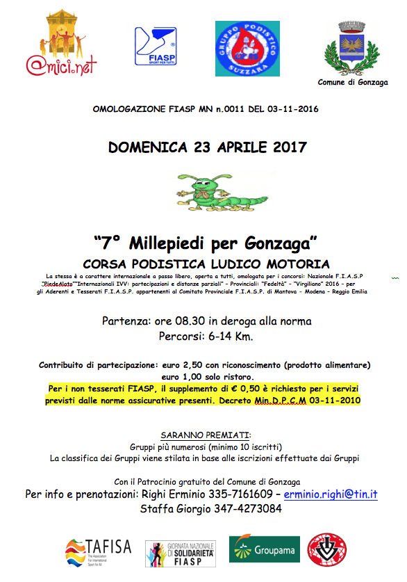 Al momento stai visualizzando 7° Millepiedi 2017